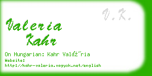 valeria kahr business card